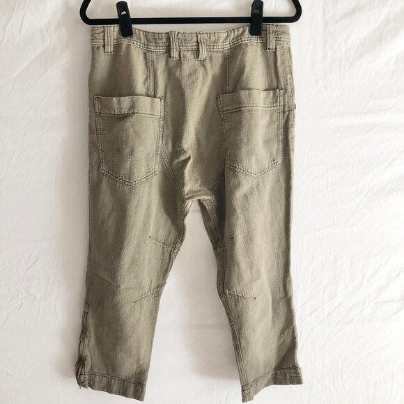 Cotton Cropped Olive Khaki Pants - Picture 6 of 10